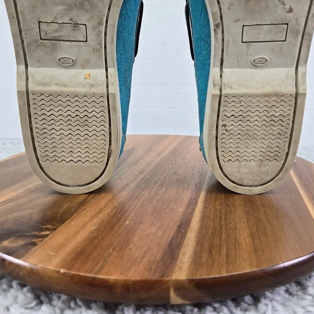 Peter Millar Mens 9M Light Blue Canvas Casual Lifestyle Daily Loafer Boat Shoe